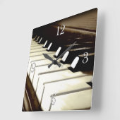 Piano Keys Music Lover-wandklok Vierkante Klok (Hoek)
