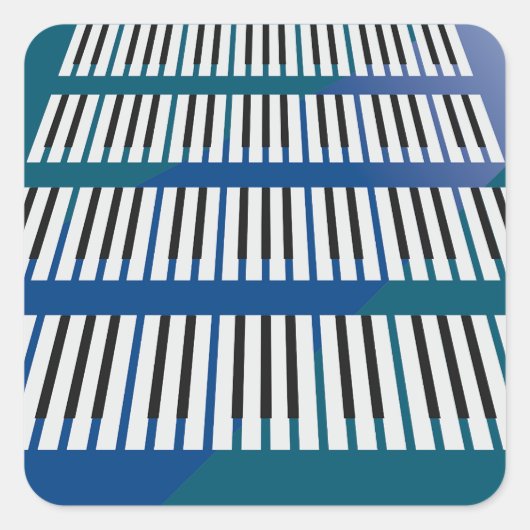 Piano Keys Music Square Sticker (Voorkant)