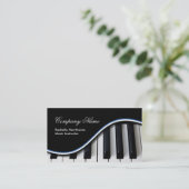 Piano Keys Music-Visitekaartjes ~ blauw Visitekaartje (Staand voorkant)