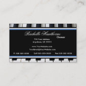 Piano Keys Music-Visitekaartjes ~ blauw Visitekaartje (Achterkant)