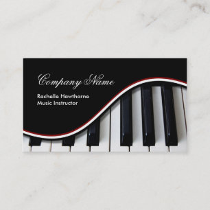 Piano Keys Music Visitekaartjes ~ Red
