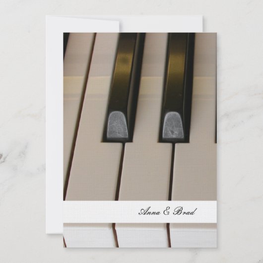 Piano Keys Music Wedding Uitnodiging (Achterkant)