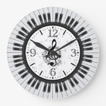 Piano Keys Musical Notes Wall klok