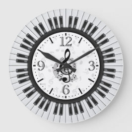 Piano Keys Musical Notes Wall klok