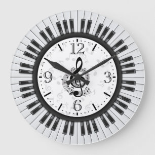 Piano Keys Musical Notes Wall klok
