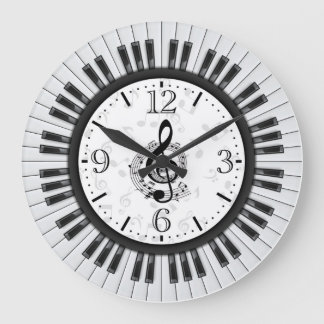 Piano Keys Musical Notes Wall klok
