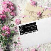 Piano Keys Musical Notes Zwart-wit bruiloft Etiket