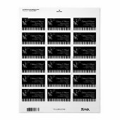 Piano Keys Musical Notes Zwart-wit bruiloft Etiket (Full Sheet)