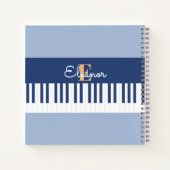 Piano Keys Musical Toetsenbord Muziek Lover Monogr Notitieboek (Achterkant)