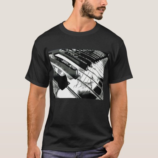 Piano Keys Musican Player Music Gift Black en T-shirt (Voorkant)