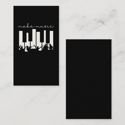 Piano Keys Musician Band Orchestra Music Teacher Visitekaartje (Voorkant / Achterkant)