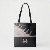 Piano Keys Muziek Lover Docent Student Monogram Tote Bag (Voorkant)