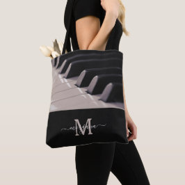 Piano Keys Muziek Lover Docent Student Monogram Tote Bag