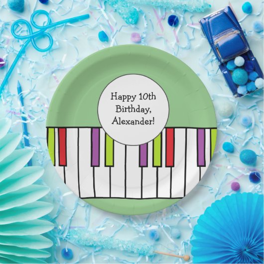 Piano Keys Muziek Verjaardagsfeestje Leeftijd Gepe Papieren Bordje (Feest)