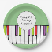 Piano Keys Muziek Verjaardagsfeestje Leeftijd Gepe Papieren Bordje (Voorkant)