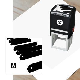 Piano Keys Muziekinstrument Monogram Initiaal Zelfinktende Stempel