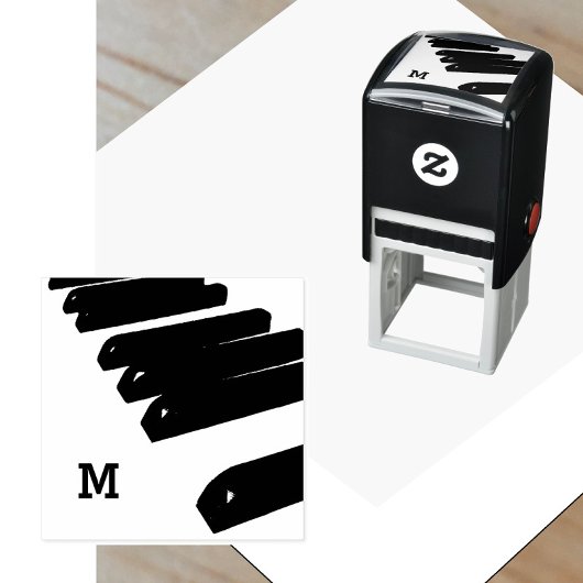 Piano Keys Muziekinstrument Monogram Initiaal Zelfinktende Stempel