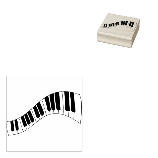 Piano Keys Muziekinstrument Rubberstempel (Gestempeld)