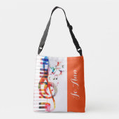 Piano Keys-Muzieknoten Crossbody Tas (Achterkant)
