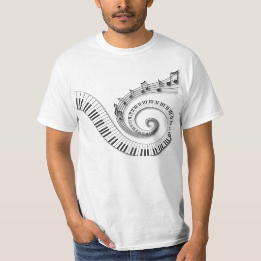 Piano Keys-Muzieknoten T-shirt (Voorkant)