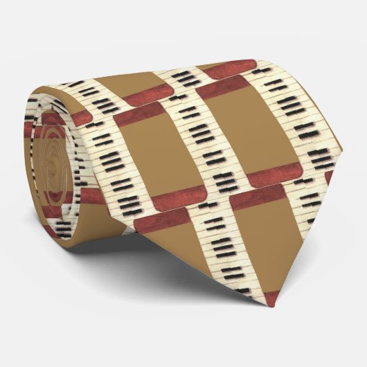 Piano Keys Necktie Stropdas (Opgerold)