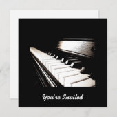 Piano Keys nodigt Flat Invite uit Kaart (Voorkant / Achterkant)