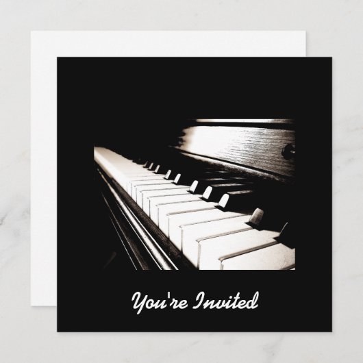 Piano Keys nodigt Flat Invite uit Kaart (Voorkant / Achterkant)