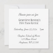 Piano Keys nodigt Flat Invite uit Kaart (Achterkant)