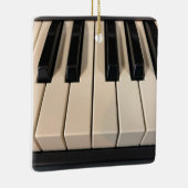 Piano Keys op een kerstversiering Keramisch Ornament (Rechts)