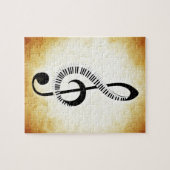 Piano Keys op een Music Clef Legpuzzel (Horizontaal)