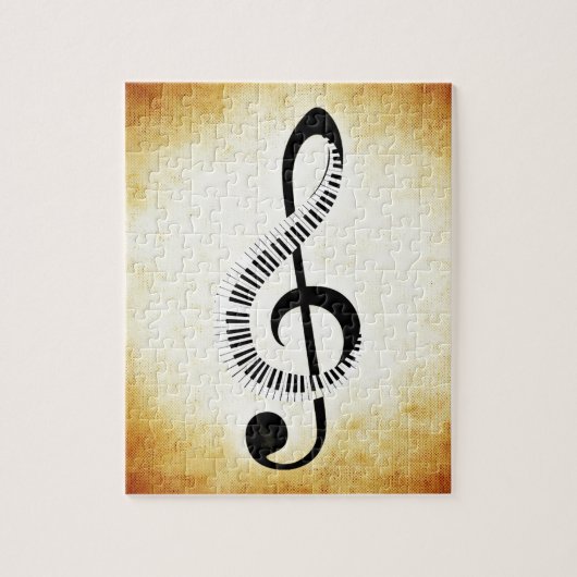 Piano Keys op een Music Clef Legpuzzel (Verticaal)