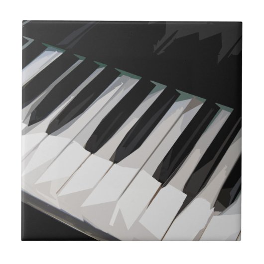 Piano Keys Organ Keys Player Music Black en White Tegeltje (Voorkant)
