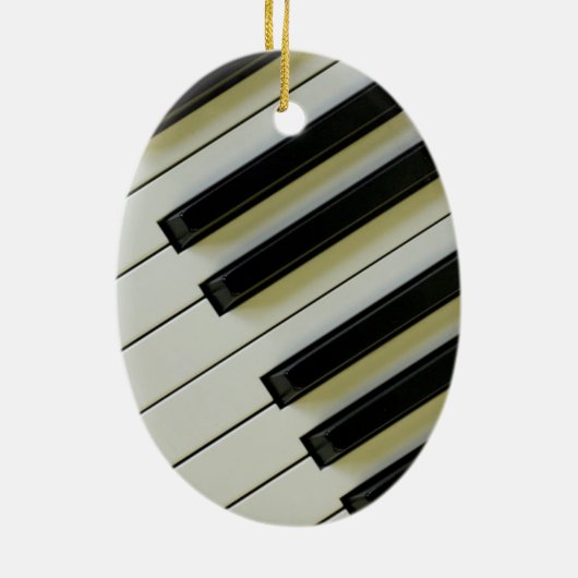 Piano Keys Oval Pendant Ornament (Achterkant)