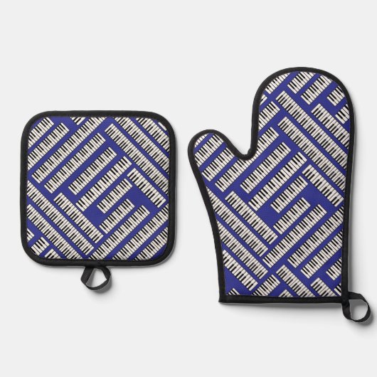Piano Keys Ovenwant & Pannenlap Set (Voorkant)