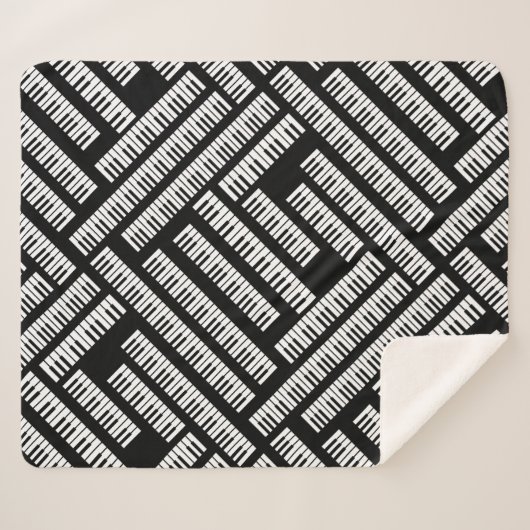 Piano Keys Pattern Sherpa Deken (Voorkant (horizontaal))