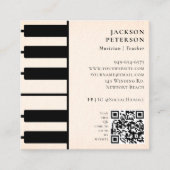 Piano Keys Pianist Muzikant Muziekleraar Peach Vierkante Visitekaartje (Voorkant)