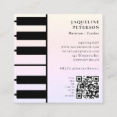 Piano Keys Pianist Muzikant Muziekleraar Pink Vierkante Visitekaartje (Voorkant)