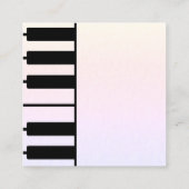 Piano Keys Pianist Muzikant Muziekleraar Pink Vierkante Visitekaartje (Achterkant)