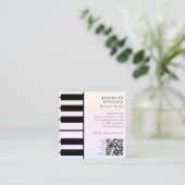 Piano Keys Pianist Muzikant Muziekleraar Pink Vierkante Visitekaartje (Staand voorkant)