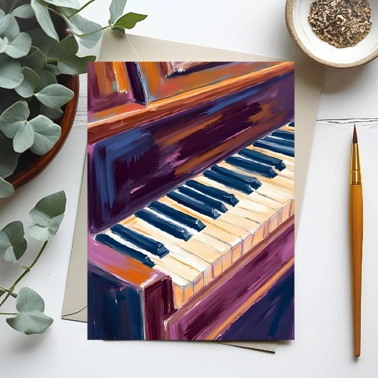 Piano Keys Pianist Painting Briefkaart