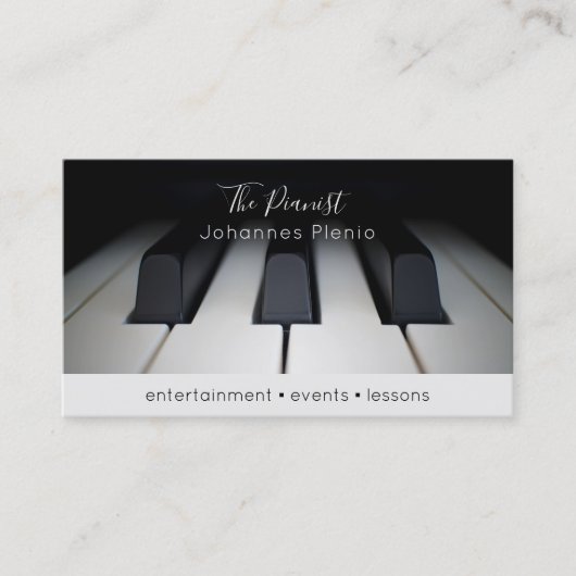 Piano Keys Pianist Visitekaartje (Voorkant)