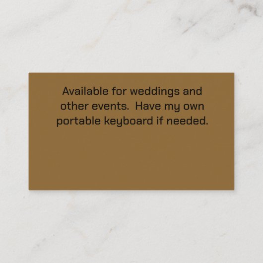 Piano Keys Pianist Waterverf Art Visitekaartje (Achterkant)