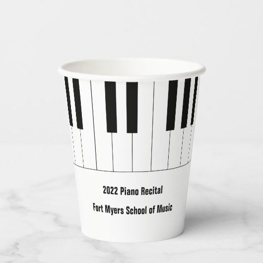 Piano Keys Piano Overweging Ontvangt papieren beke Papieren Bekers (Achterkant)