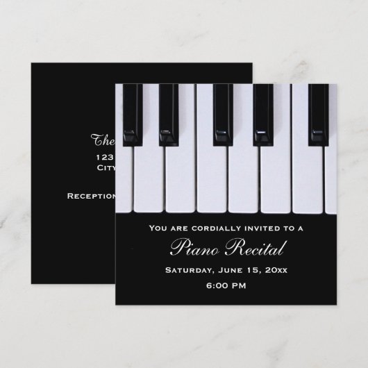 Piano Keys Piano Overweging-uitnodigingen Kaart (Voorkant / Achterkant)