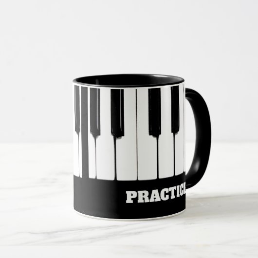 Piano Keys "Practice" Mok tekst (Voorkant rechts)