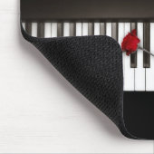 Piano Keys Red Rose Music Lover mousepad Muismat (Hoek)