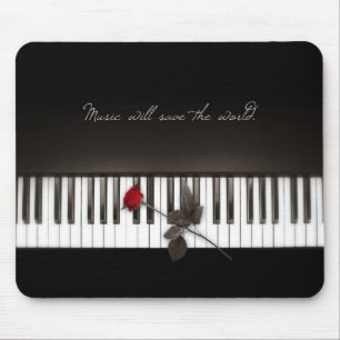 Piano Keys Red Rose Music Lover mousepad Muismat