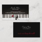 Piano Keys Red Rose Music visitekaartje (Voorkant / Achterkant)
