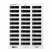 Piano Keys Retouradreslabel Etiket (Full Sheet)
