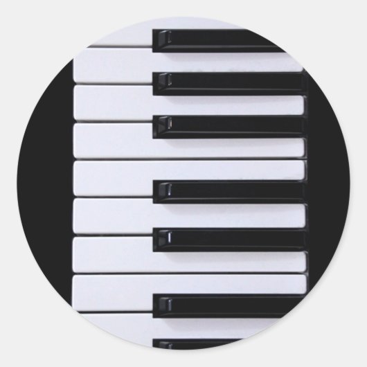 Piano Keys Ronde Sticker (Voorkant)